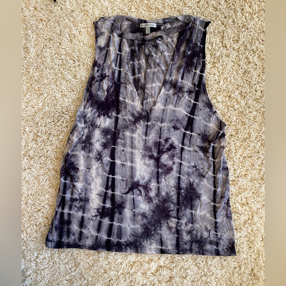 Xtra small black & grey sleeveless blouse